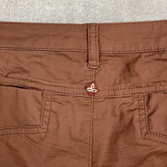 Prana Shorts Women’s 10 Brown Ripstop Organic Cotton Pockets Bermuda Summer - Picture 4 of 10
